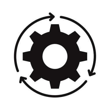 Ayarlar işleniyor Glyph Vektör Simgesi Kolayca düzenlenebilir