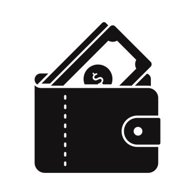 Cüzdan içinde para Glyph Vektör Simgesi kolaylıkla düzenleyebilirsiniz