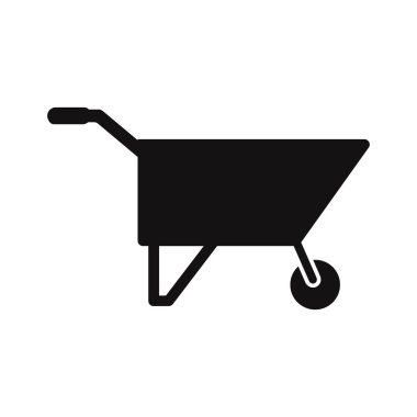 El Arabası Glyph Vektör Simgesi Kolayca düzenleyebilen