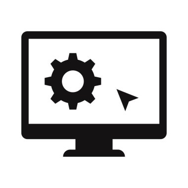 Ekrandaki çark Glyph Vektör SimgesiName