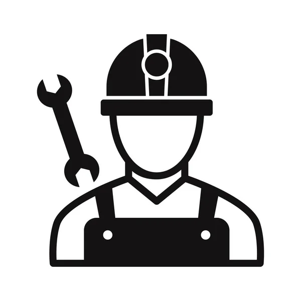 Construction Worker Glyph Vector Icon Which Can Easily Modify Edit — Stock Vector