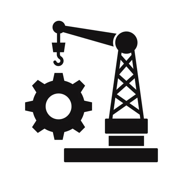 Cogwheel Lifter Glyph Icona Vettoriale Che Può Facilmente Modificare Modificare — Vettoriale Stock