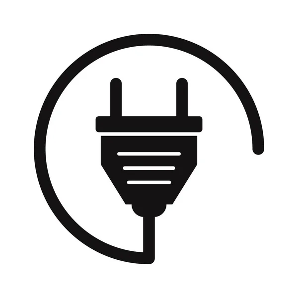 Elektriciteitsstekker Glyph Vector Icon Die Gemakkelijk Kan Wijzigen Bewerken — Stockvector