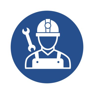 Yapı işçisi Glyph Arkaplan Vektör Simgesi Kolayca düzenleyebilen