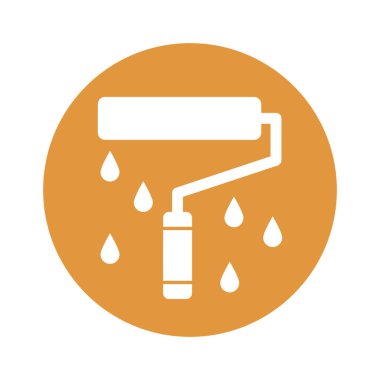 Renkli Roller Glyph Arkaplan Vektör Simgesi Kolayca düzenleyebilen