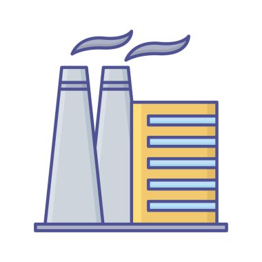 Fabrika kirliliği Kolayca değiştirilebilen veya düzenlenebilen vektör simgesi