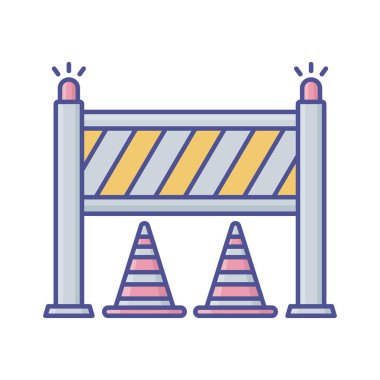 Trafik engeli Kolayca değiştirilebilen veya düzenlenebilen vektör simgesini doldur