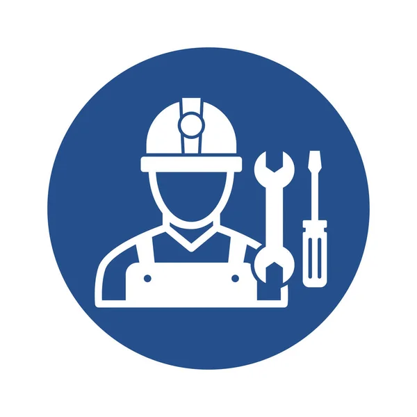 Construction Worker Glyph Background Vector Icon Which Can Easily Modify — Stock Vector