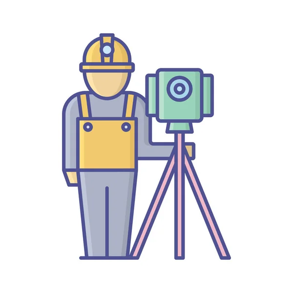 Architect Survey Fill Vector Icon Can Easily Modify Edit — Stock Vector