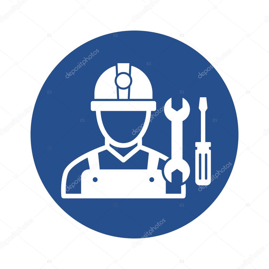 Construction worker Glyph Background Vector Icon which can easily modify or edit