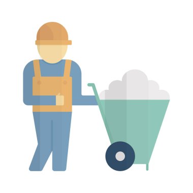 Kolayca değiştirilebilen veya düzenlenebilen sanayi arabası düz vektör simgesi