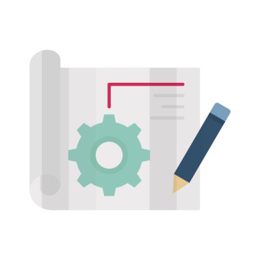 Mühendislik kağıt düz vektör simgesi kolayca değiştirilebilir ya da düzenlenebilir