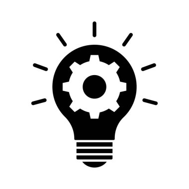 Kolayca değiştirilebilen ya da düzenlenebilen yaratıcı fikir Glyph vektör simgesi