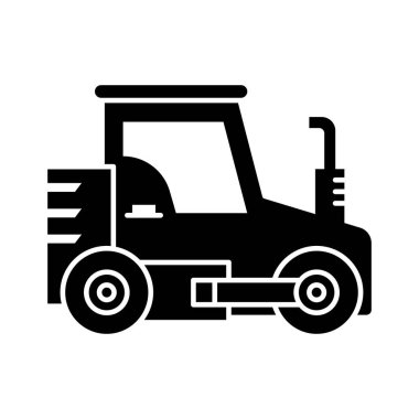 Kolayca değiştirilebilen ya da düzenlenebilen beton araç Glyph vektör simgesi