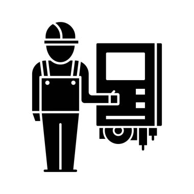Kolayca değiştirilebilen veya düzenlenebilen elektrik mühendisi Glyph vektör simgesi