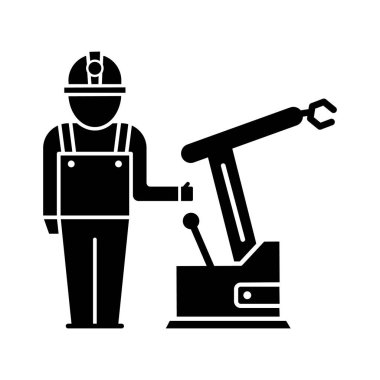 Kolayca değiştirilebilen ya da düzenlenebilen imalat Glyph vektör simgesi