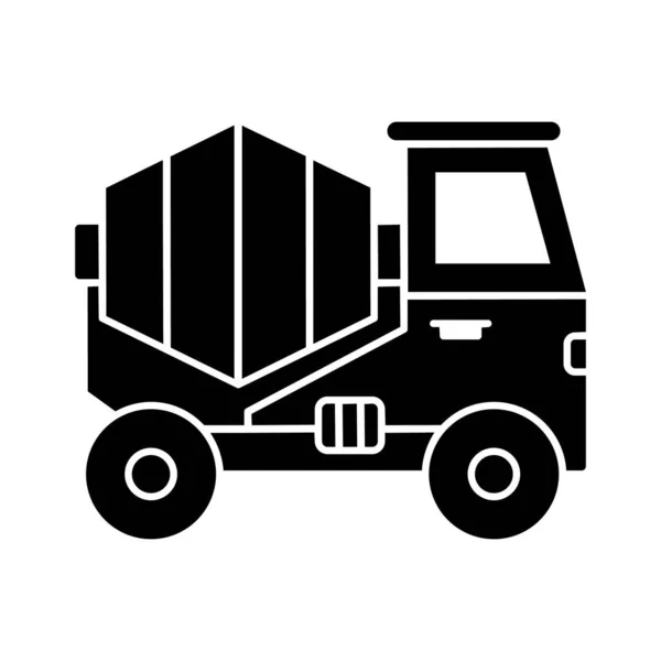 Concrete Mixer Glyph Vector Pictogram Dat Gemakkelijk Kan Worden Gewijzigd — Stockvector