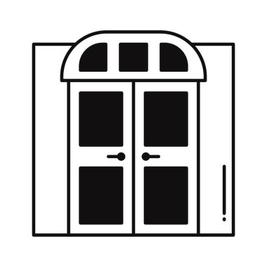 Ev Kapısı ya da depo kapıları herhangi bir şekil ya da stilde kolayca düzenleyebilen izole edilmiş vektör simgesi