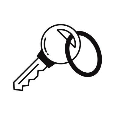 Herhangi bir biçim veya şekilde kolayca düzenleyebilen ya da düzenleyebilen izole edilmiş anahtar vektör simgesi