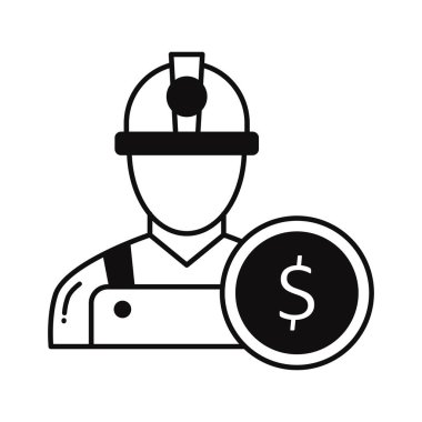 İşçi görevleri, herhangi bir biçim veya şekilde kolayca düzenleyebilen izole edilmiş vektör simgesi