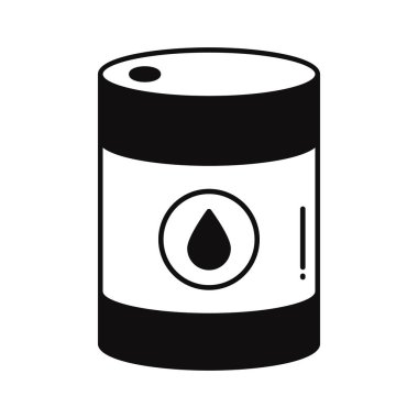 Yağ varili Yarı Glyph Vektör Simgesi Kolayca düzenleyebilen