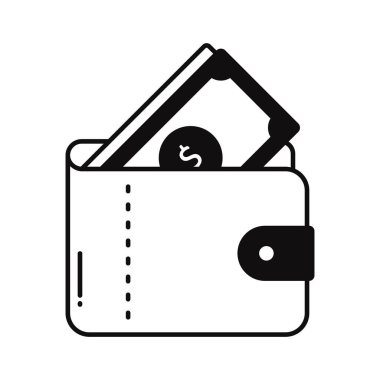 Cüzdandaki Para Kolayca düzenleyebilen ve düzenleyebilen Yarı Glyph Vektör Simgesi