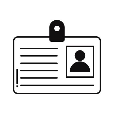 Kolayca düzenleyebilen ve düzenleyebilen Kimlik kartı Yarı Glyph Vektör Simgesi