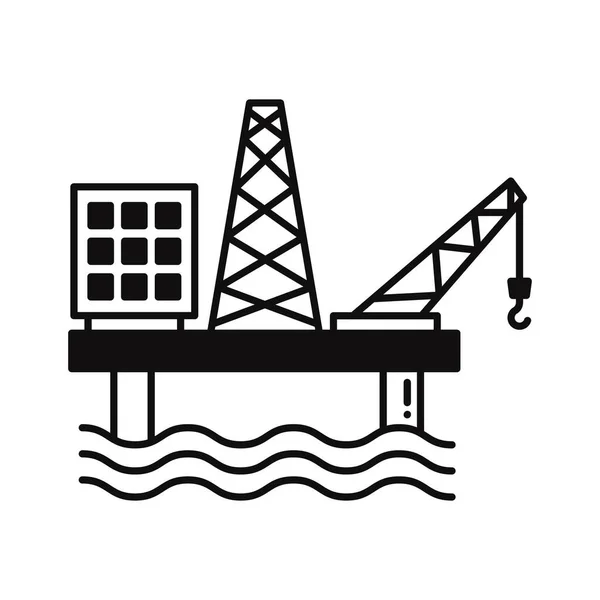 Ship Drilling Isolated Vector Icon Which Can Easily Modify Edit — Stock Vector