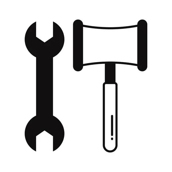 Εργαλεία Spanner Half Glyph Vector Icon Οποίο Μπορεί Εύκολα Τροποποιήσει — Διανυσματικό Αρχείο