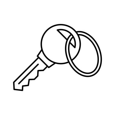 Herhangi bir biçim veya şekilde kolayca düzenleyebilen ya da düzenleyebilen izole edilmiş anahtar vektör simgesi