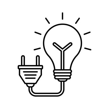 Elektrik ampulü izole edilmiş Vektör simgesi, herhangi bir biçim veya şekilde kolayca değiştirilebilir veya düzenlenebilir