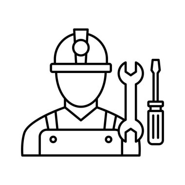 Yapı işçisi izole edilmiş Vektör simgesi, herhangi bir biçim veya biçimi kolaylıkla değiştirebilir ya da düzenleyebilir