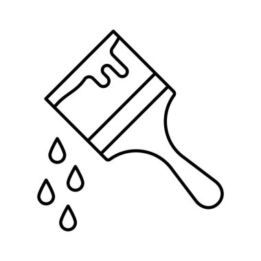 Boyalı fırça izole edilmiş vektör simgesi, herhangi bir biçim veya şekilde kolayca düzenlenebilir ya da düzenlenebilir