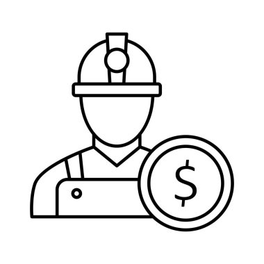 İşçi görevleri, herhangi bir biçim veya şekilde kolayca düzenleyebilen izole edilmiş vektör simgesi