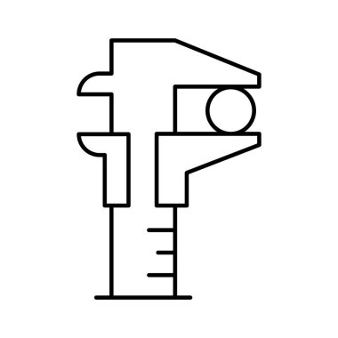  Vernier kalibreli tutucu Glyph Vektör Simgesi Kolayca düzenleyebilen