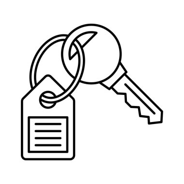 Anahtar zinciri izole edilmiş Vektör simgesi, herhangi bir biçim veya şekilde kolayca değiştirilebilir veya düzenlenebilir