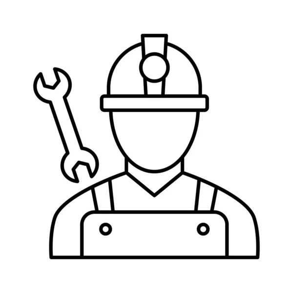 Bauarbeiter Isoliertes Vektorsymbol Das Leicht Jedem Stil Oder Jeder Form — Stockvektor