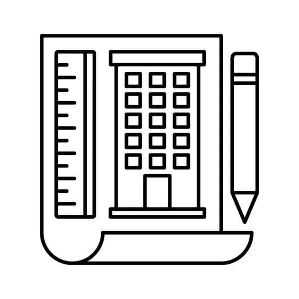 Papel Arquitecto Icono Vector Aislado Que Puede Modificar Editar Fácilmente — Archivo Imágenes Vectoriales