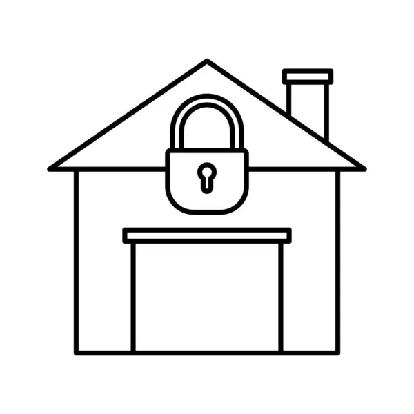 Home Lock Ícone Vetor Isolado Que Pode Facilmente Modificar Editar — Vetor de Stock