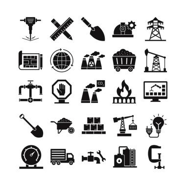Endüstriyel ve Yapılandırılmış Vektör simgeleri her bir simge kolayca değiştirilebilir veya düzenlenebilir