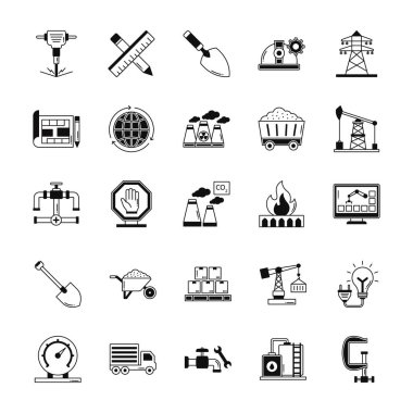 Endüstriyel ve Yapılandırılmış Vektör simgeleri her bir simge kolayca değiştirilebilir veya düzenlenebilir