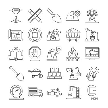 Endüstriyel ve Yapılandırılmış Vektör simgeleri her bir simge kolayca değiştirilebilir veya düzenlenebilir