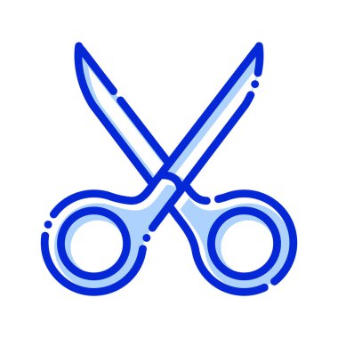 Makas, araç, kes, tamamen düzenlenebilir vektör simgesini kes