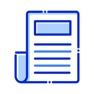 Kağıt, belge, yazı, içerik tamamen düzenlenebilir vektör simgesi