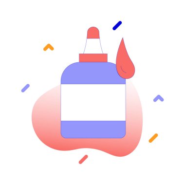 Yapıştırıcı, damla, şişe, kırtasiye yapıştırıcısı tamamen düzenlenebilir vektör simgesi