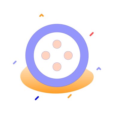 Dikiş düğmesi, dikiş, düğme, tamamen düzenlenebilir vektör simgesi dikiliyor