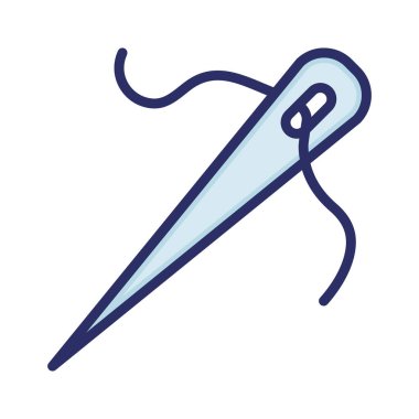 İğne, el yapımı, dikiş, tamamen düzenlenebilir vektör simgesi