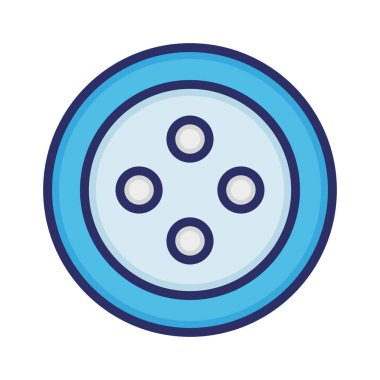 Dikiş düğmesi, dikiş, düğme, tamamen düzenlenebilir vektör simgesi dikiliyor