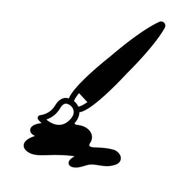 Boya fırçası, boya, fırça, suluboya tamamen düzenlenebilir vektör simgesi