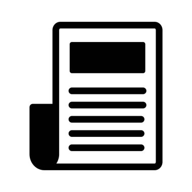 Kağıt, belge, yazı, içerik tamamen düzenlenebilir vektör simgesi